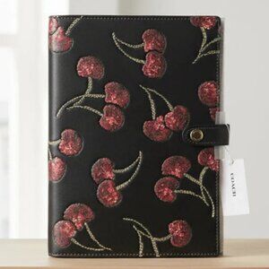 Coach Cherry Print Notebook CDB79 Signature Canvas Red Cherries Lined Journal